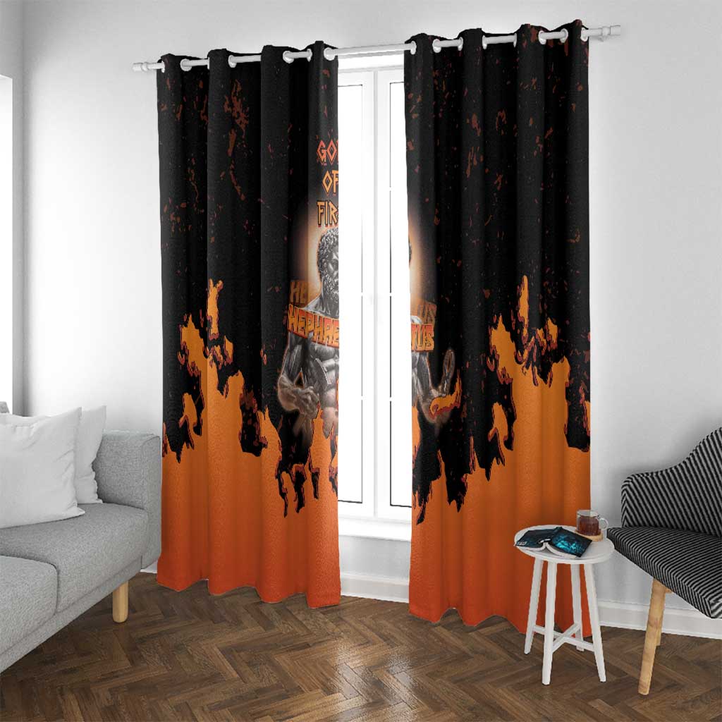 Ancient Greek Hephaestus Window Curtain God Of Fire - Wonder Print Shop