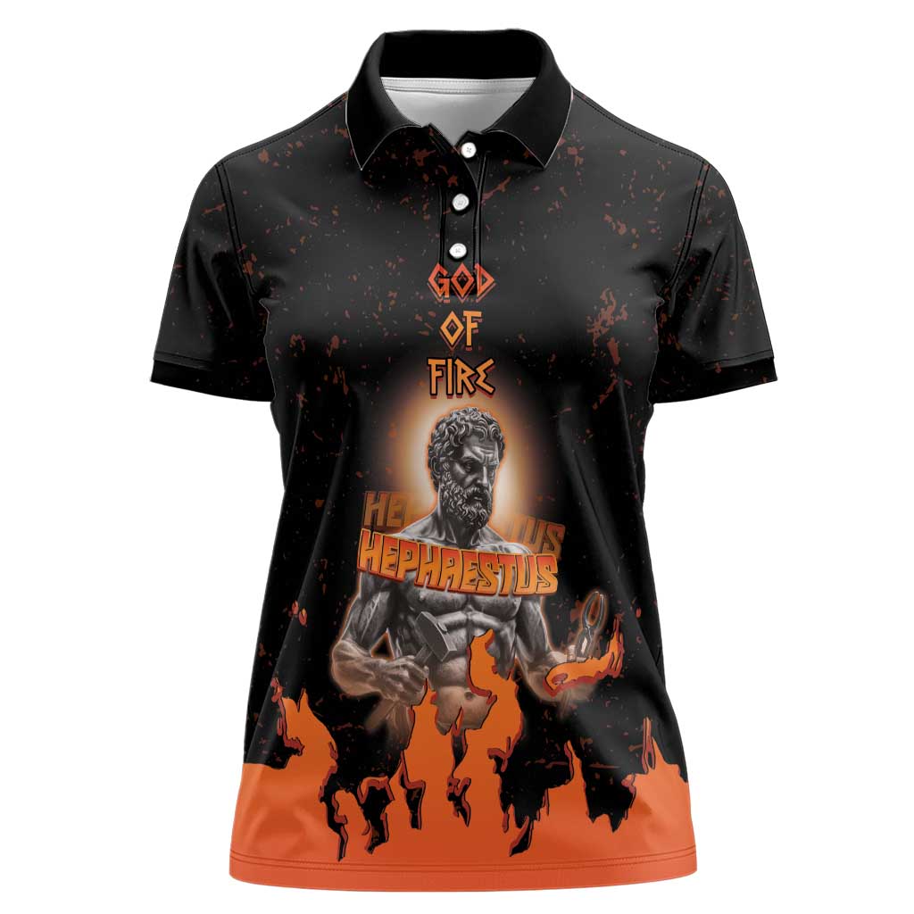 Ancient Greek Hephaestus Women Polo Shirt God Of Fire - Wonder Print Shop