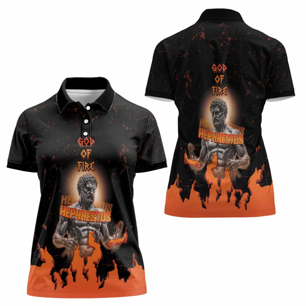 Ancient Greek Hephaestus Women Polo Shirt God Of Fire - Wonder Print Shop