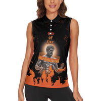 Ancient Greek Hephaestus Women Sleeveless Polo Shirt God Of Fire - Wonder Print Shop