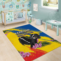 Ecuador Area Rug Andean Condor With Phalaenopsis Orchid - Wonder Print Shop