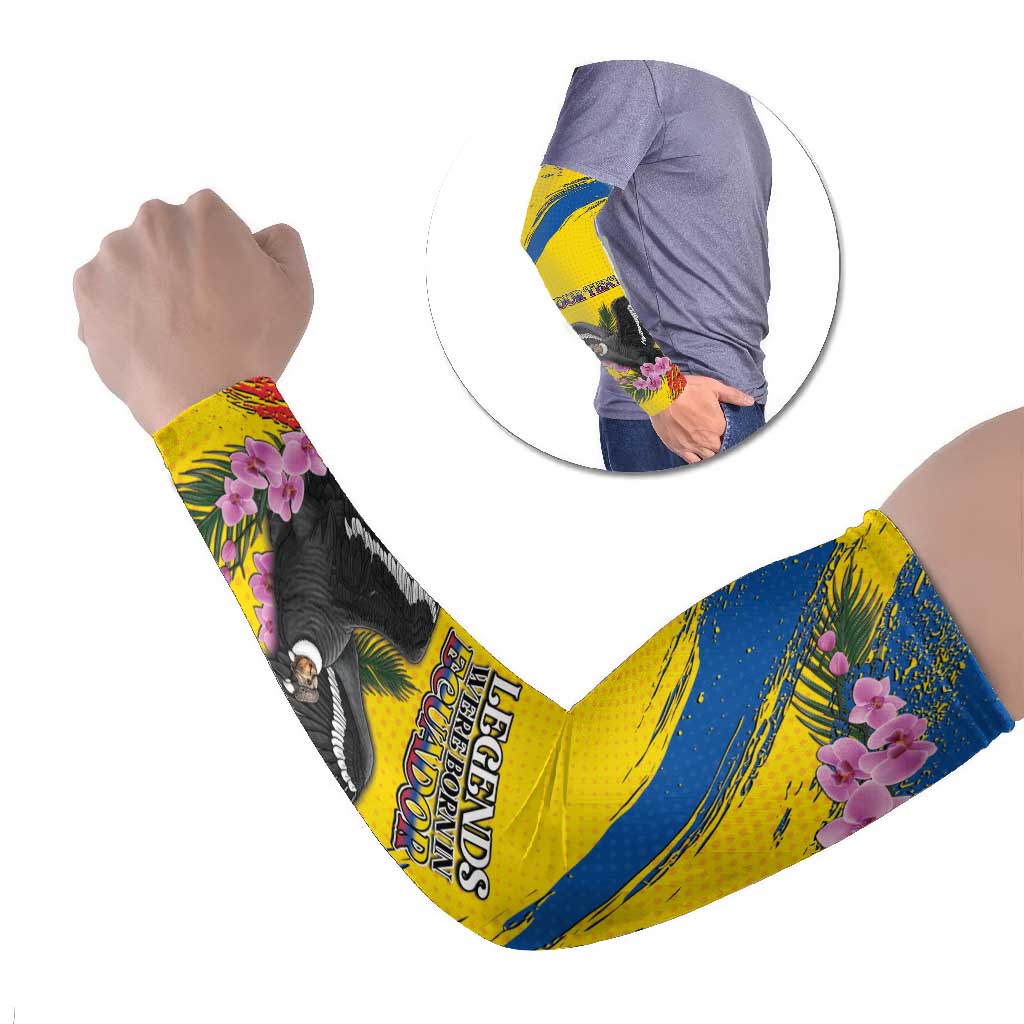Ecuador Arm Sleeves Andean Condor With Phalaenopsis Orchid - Wonder Print Shop