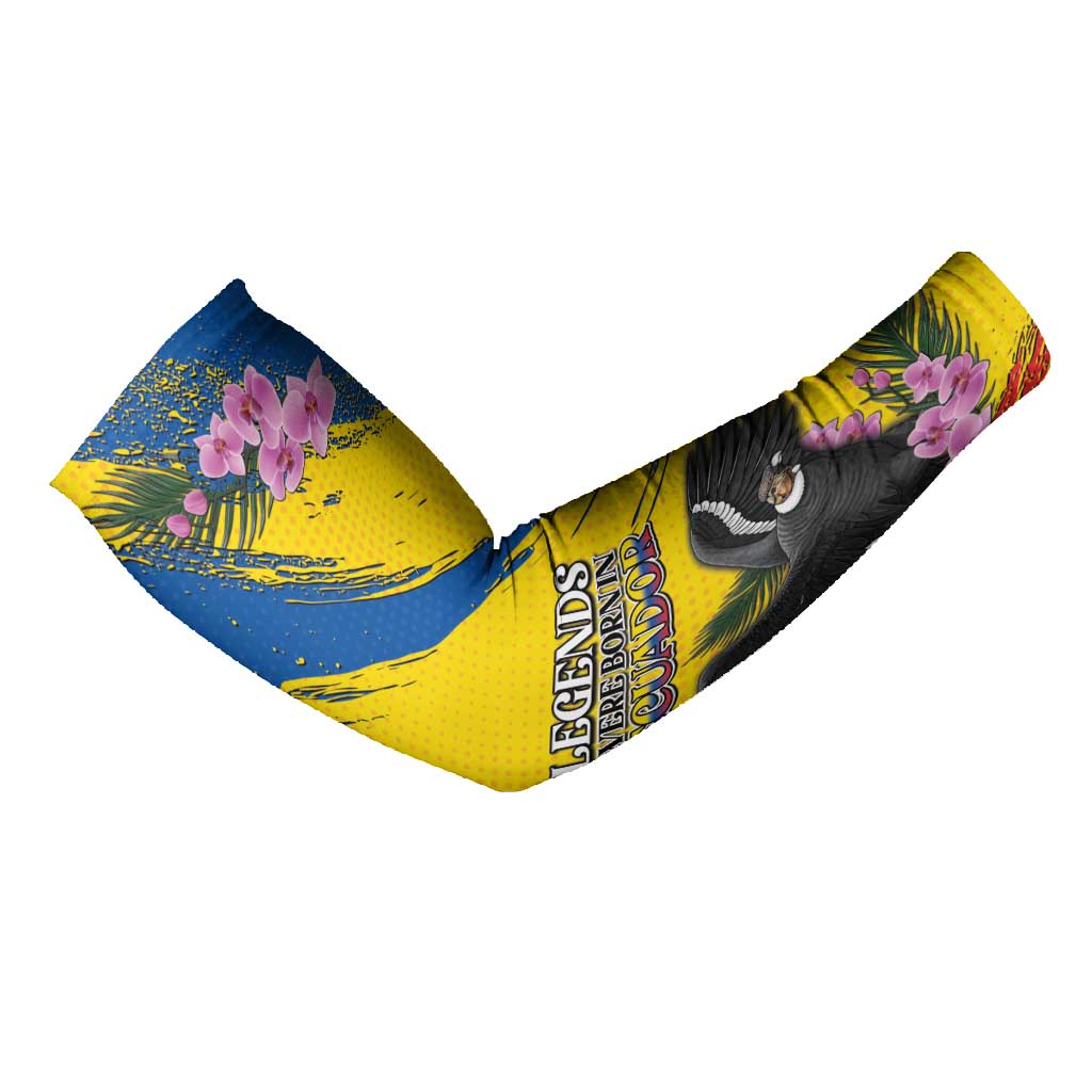 Ecuador Arm Sleeves Andean Condor With Phalaenopsis Orchid - Wonder Print Shop