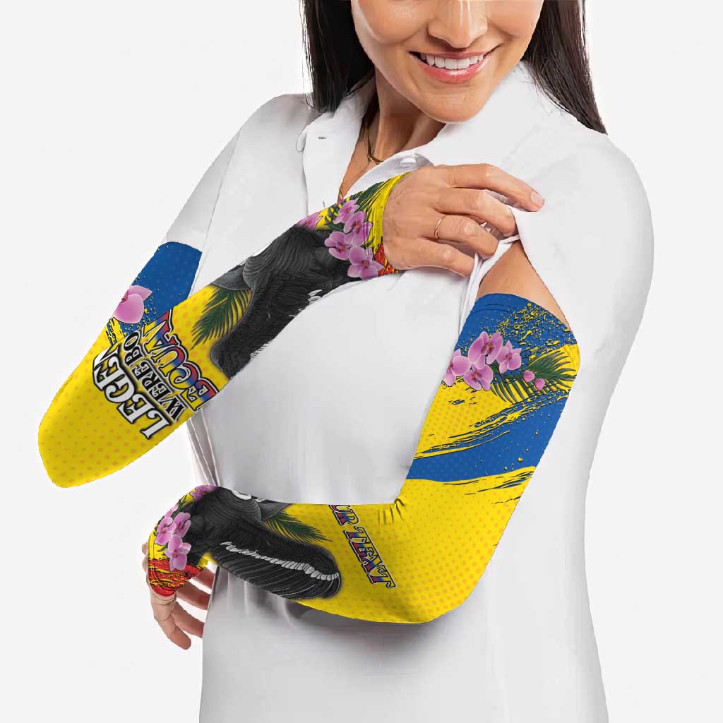 Ecuador Arm Sleeves Andean Condor With Phalaenopsis Orchid - Wonder Print Shop