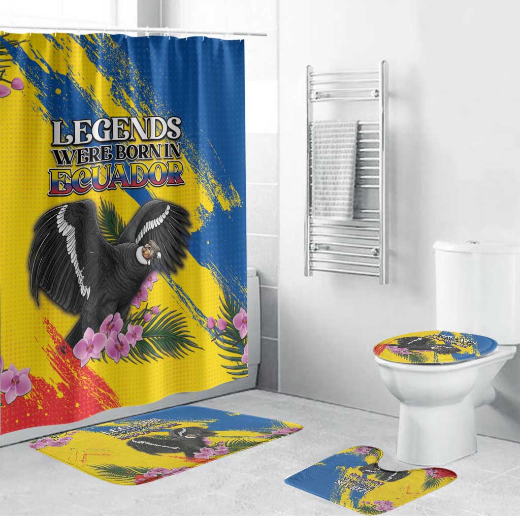Ecuador Bathroom Set Andean Condor With Phalaenopsis Orchid - Wonder Print Shop