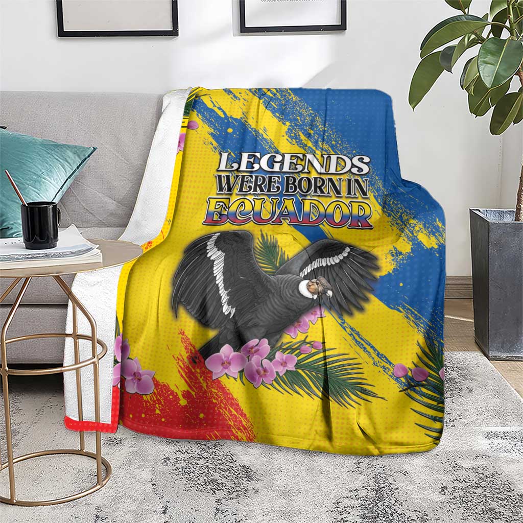 Ecuador Blanket Andean Condor With Phalaenopsis Orchid - Wonder Print Shop
