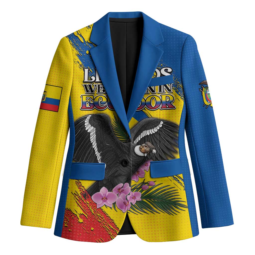Personalized Ecuador Blazer Andean Condor With Phalaenopsis Orchid - Wonder Print Shop
