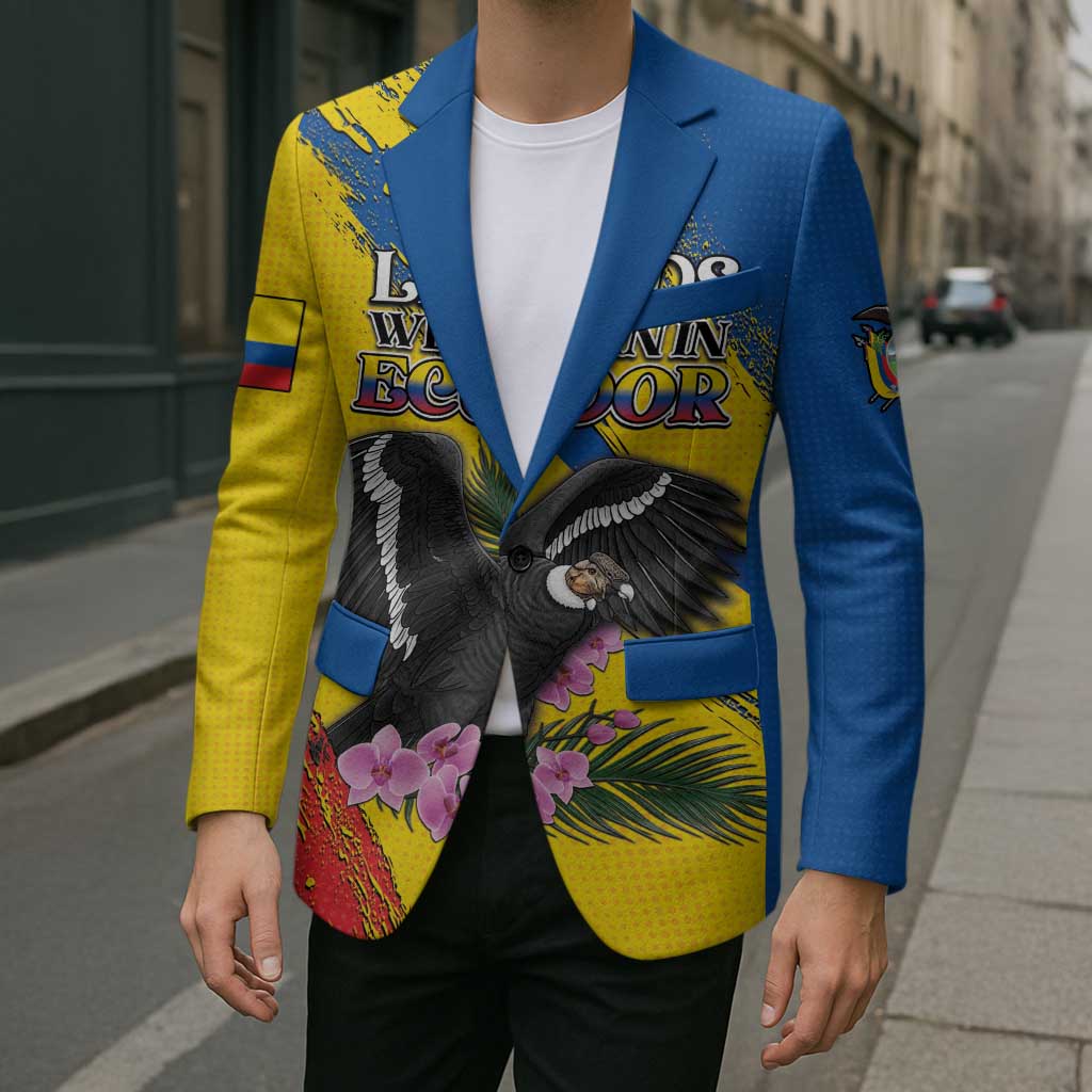 Personalized Ecuador Blazer Andean Condor With Phalaenopsis Orchid - Wonder Print Shop