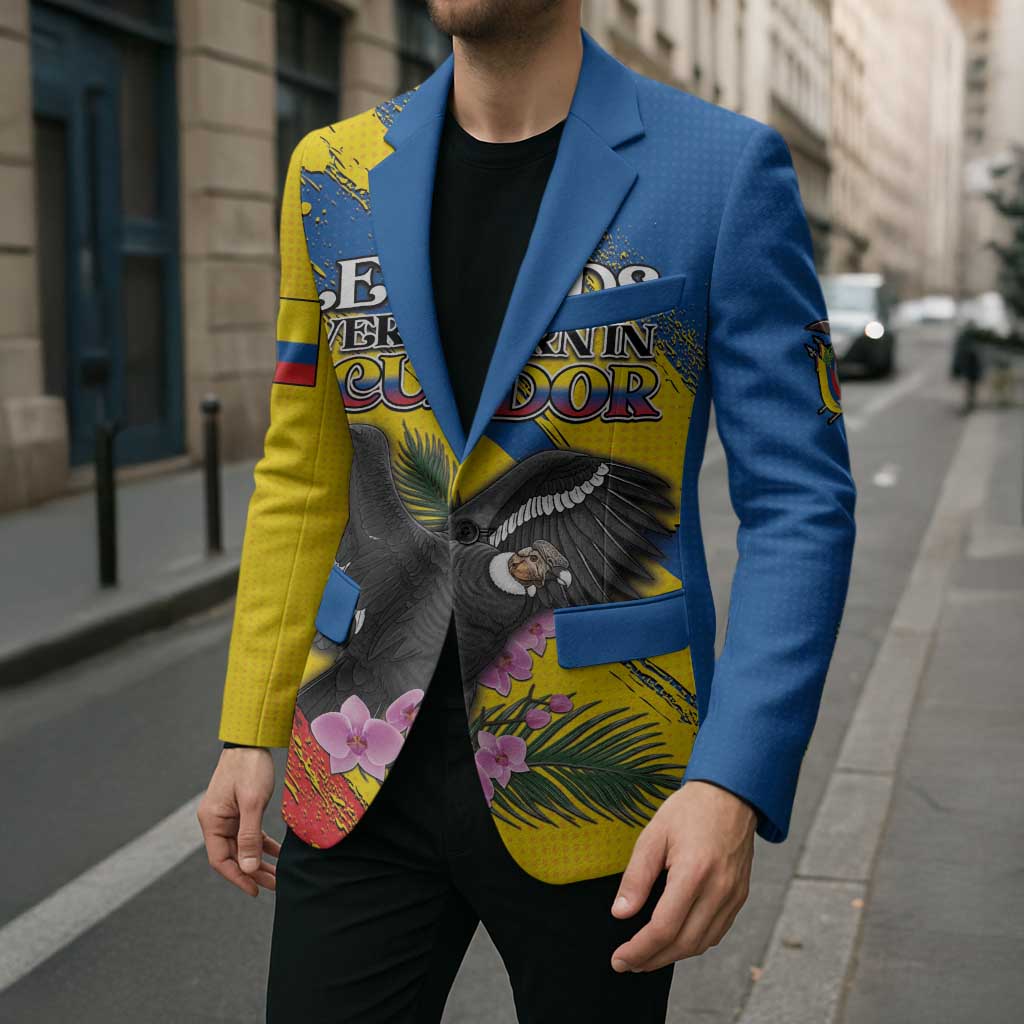 Personalized Ecuador Blazer Andean Condor With Phalaenopsis Orchid - Wonder Print Shop