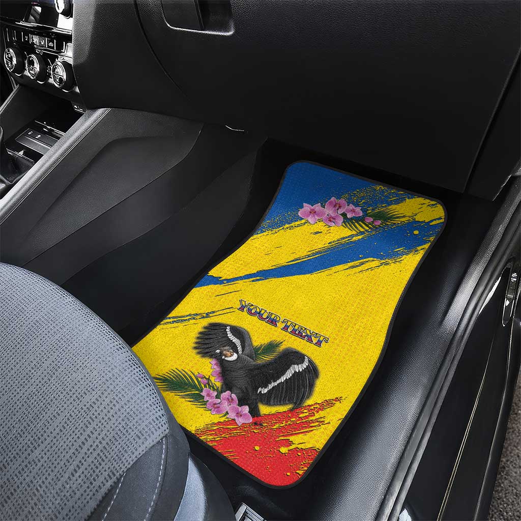 Personalized Ecuador Car Mats Andean Condor With Phalaenopsis Orchid - Wonder Print Shop