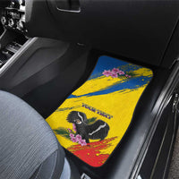 Personalized Ecuador Car Mats Andean Condor With Phalaenopsis Orchid - Wonder Print Shop