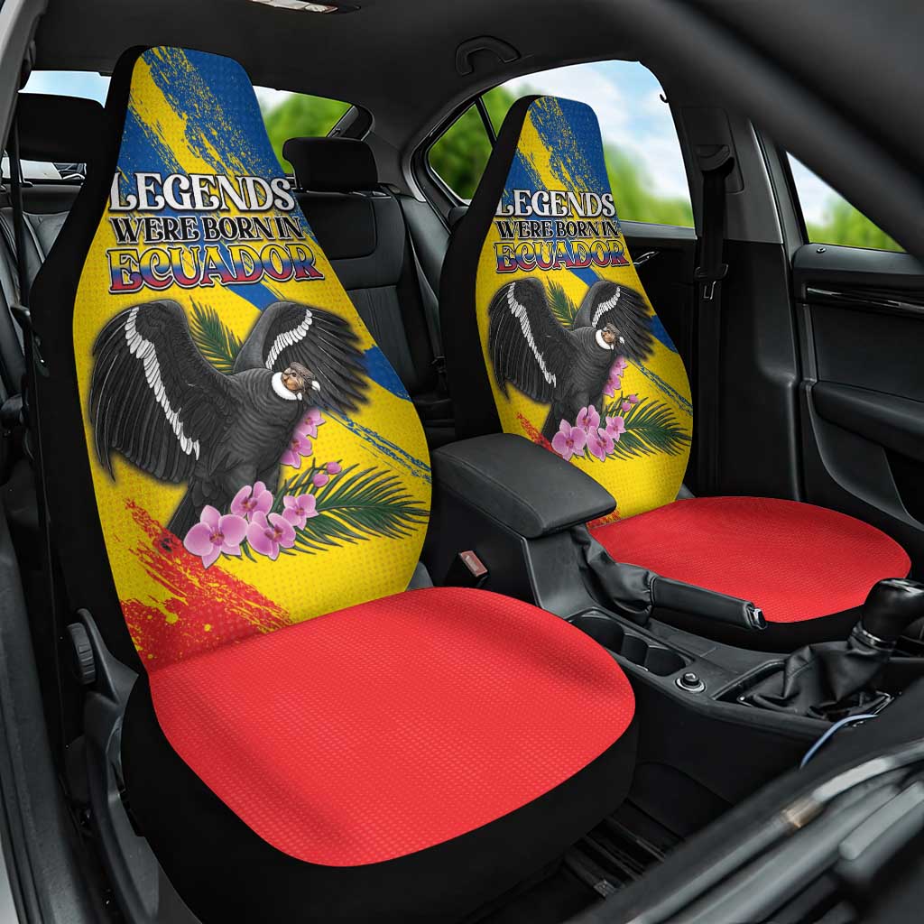 Ecuador Car Seat Cover Andean Condor With Phalaenopsis Orchid - Wonder Print Shop