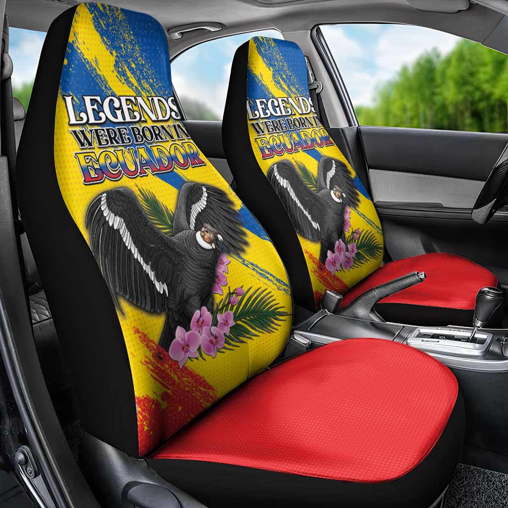 Ecuador Car Seat Cover Andean Condor With Phalaenopsis Orchid - Wonder Print Shop