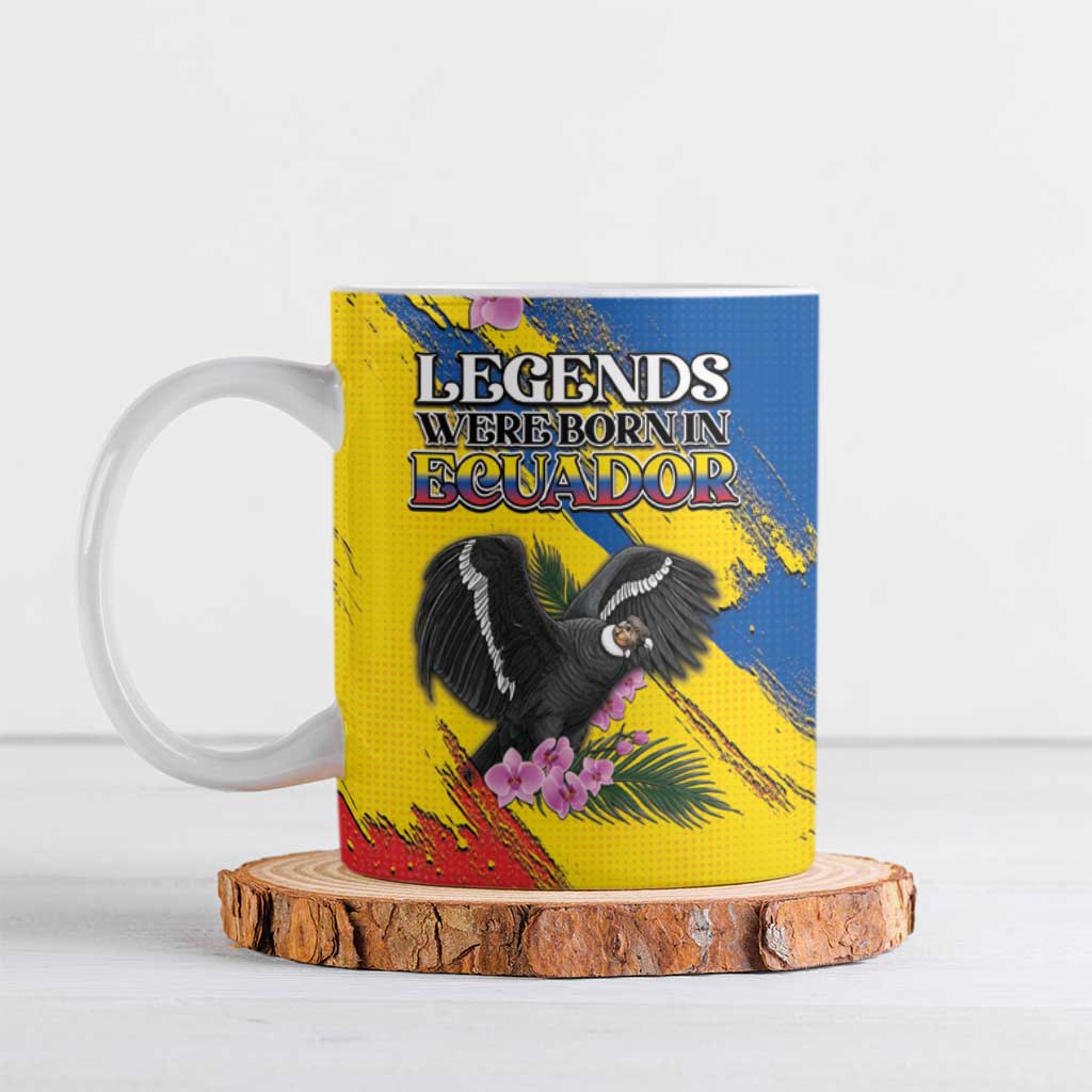 Personalized Ecuador Ceramic Mug Andean Condor With Phalaenopsis Orchid - Wonder Print Shop