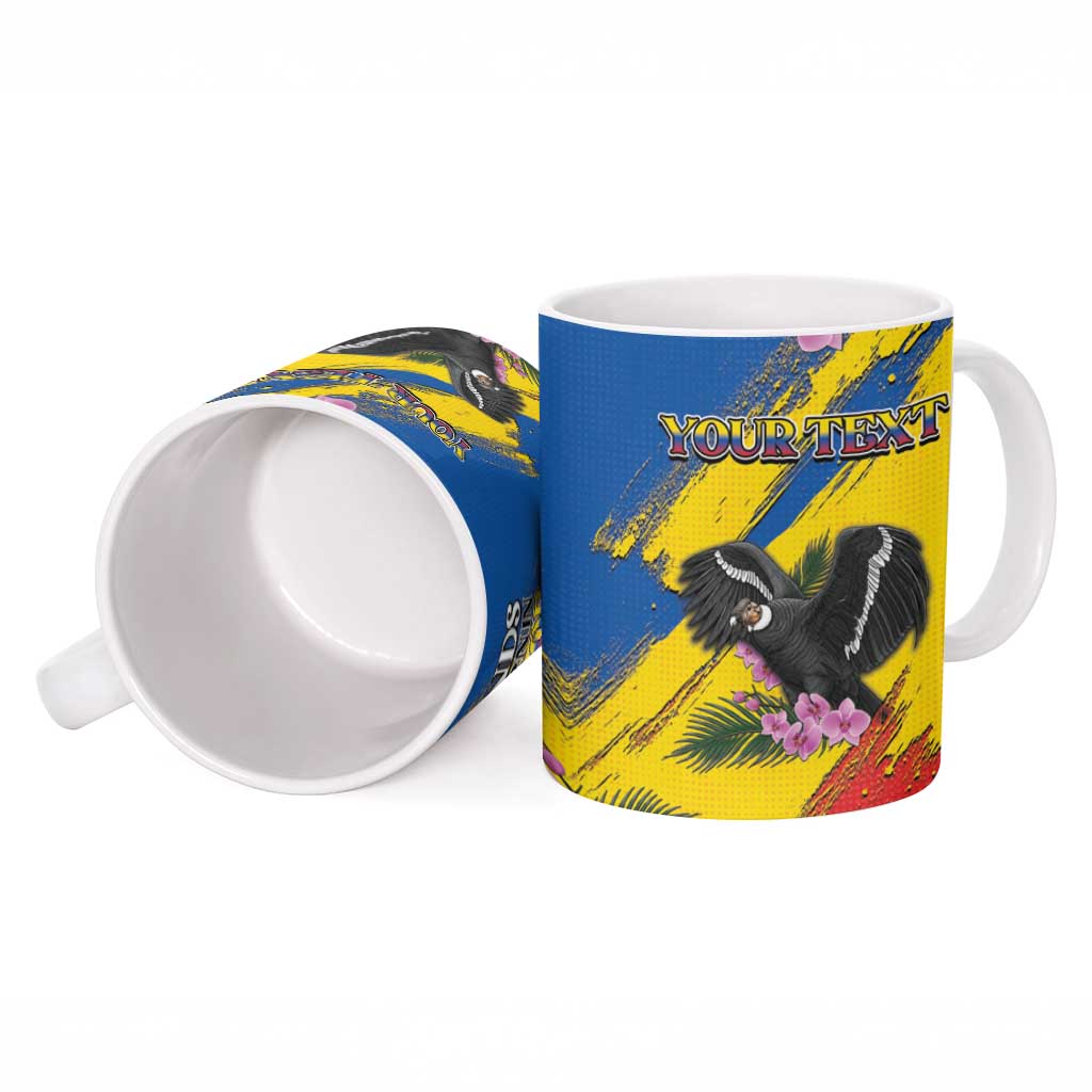 Personalized Ecuador Ceramic Mug Andean Condor With Phalaenopsis Orchid - Wonder Print Shop