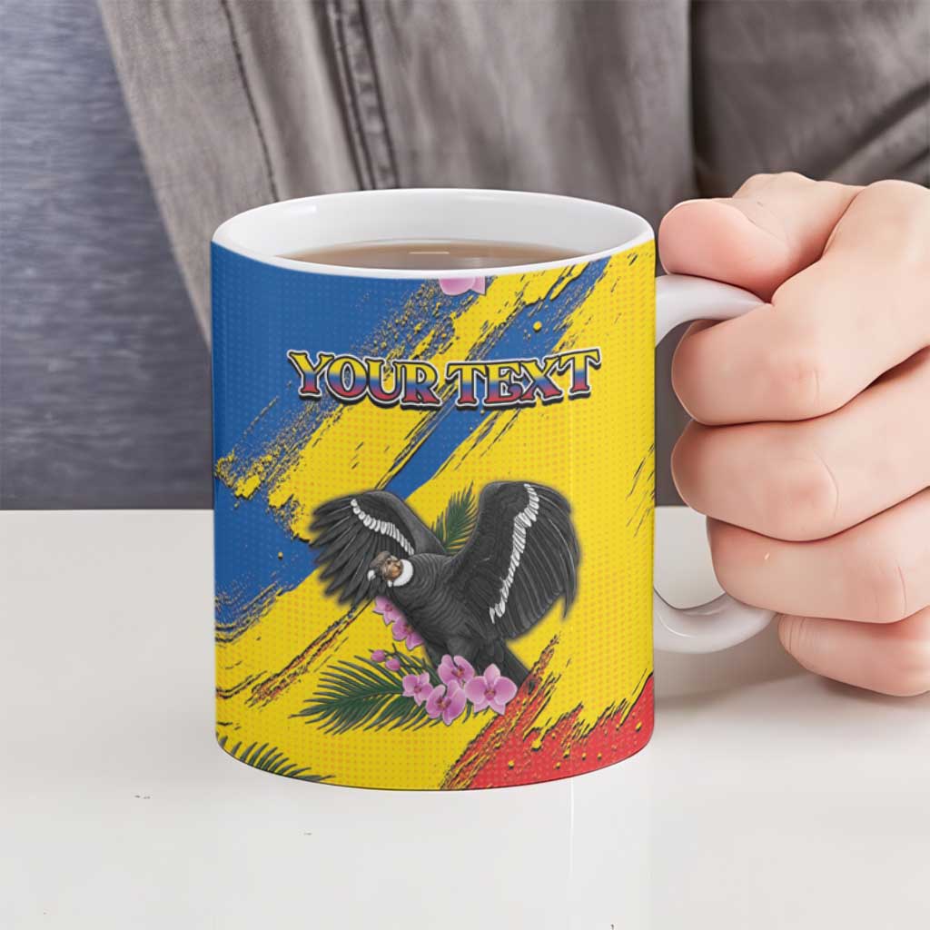 Personalized Ecuador Ceramic Mug Andean Condor With Phalaenopsis Orchid - Wonder Print Shop