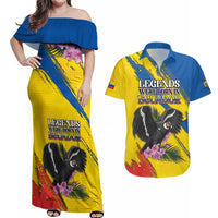 Personalized Ecuador Couples Matching Off Shoulder Maxi Dress and Hawaiian Shirt Andean Condor With Phalaenopsis Orchid - Wonder Print Shop