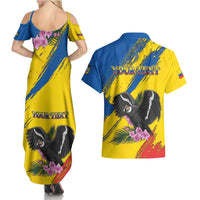 Personalized Ecuador Couples Matching Summer Maxi Dress and Hawaiian Shirt Andean Condor With Phalaenopsis Orchid - Wonder Print Shop