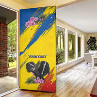 Ecuador Door Cover Andean Condor With Phalaenopsis Orchid - Wonder Print Shop