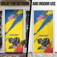 Ecuador Door Cover Andean Condor With Phalaenopsis Orchid - Wonder Print Shop