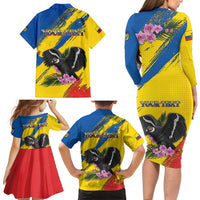 Personalized Ecuador Family Matching Long Sleeve Bodycon Dress and Hawaiian Shirt Andean Condor With Phalaenopsis Orchid - Wonder Print Shop