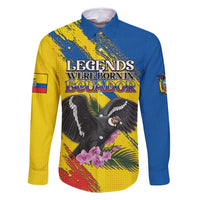 Personalized Ecuador Family Matching Long Sleeve Bodycon Dress and Hawaiian Shirt Andean Condor With Phalaenopsis Orchid - Wonder Print Shop