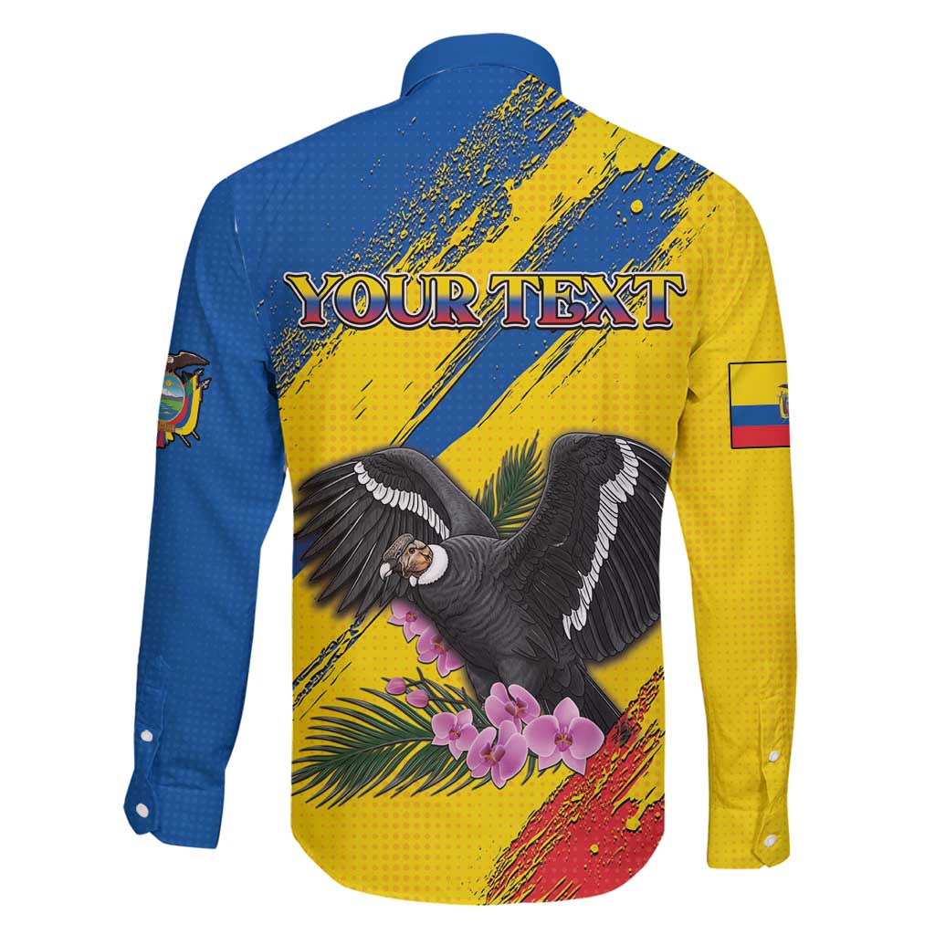 Personalized Ecuador Family Matching Long Sleeve Bodycon Dress and Hawaiian Shirt Andean Condor With Phalaenopsis Orchid - Wonder Print Shop