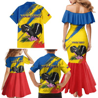 Personalized Ecuador Family Matching Mermaid Dress and Hawaiian Shirt Andean Condor With Phalaenopsis Orchid - Wonder Print Shop