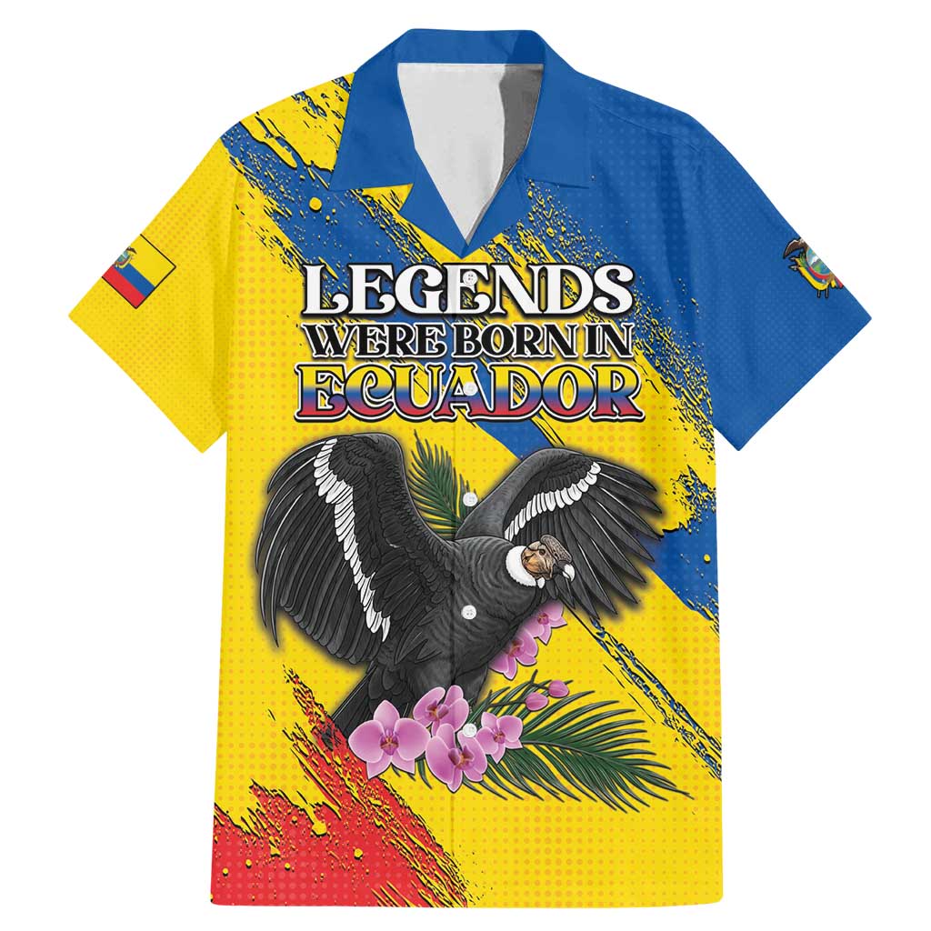 Personalized Ecuador Family Matching Mermaid Dress and Hawaiian Shirt Andean Condor With Phalaenopsis Orchid - Wonder Print Shop