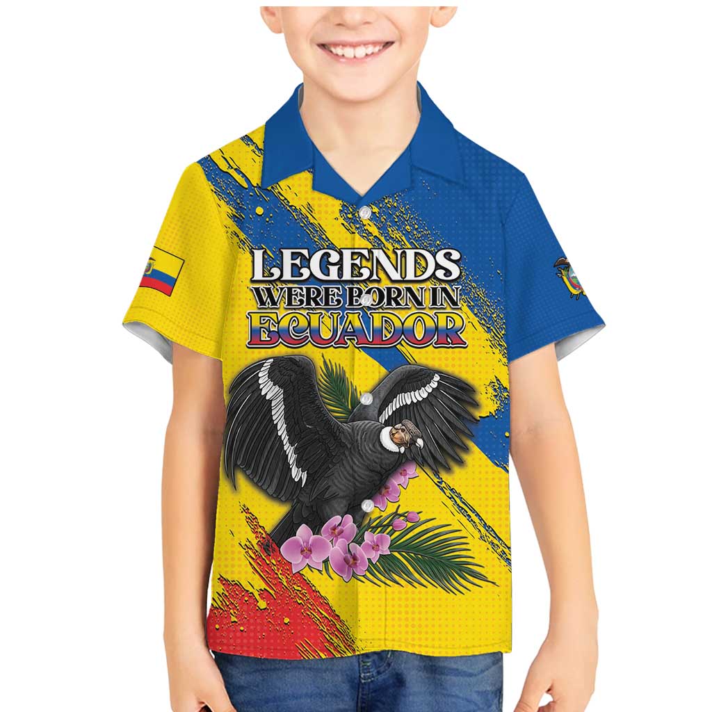 Personalized Ecuador Family Matching Mermaid Dress and Hawaiian Shirt Andean Condor With Phalaenopsis Orchid - Wonder Print Shop