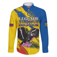 Personalized Ecuador Family Matching Off The Shoulder Long Sleeve Dress and Hawaiian Shirt Andean Condor With Phalaenopsis Orchid - Wonder Print Shop