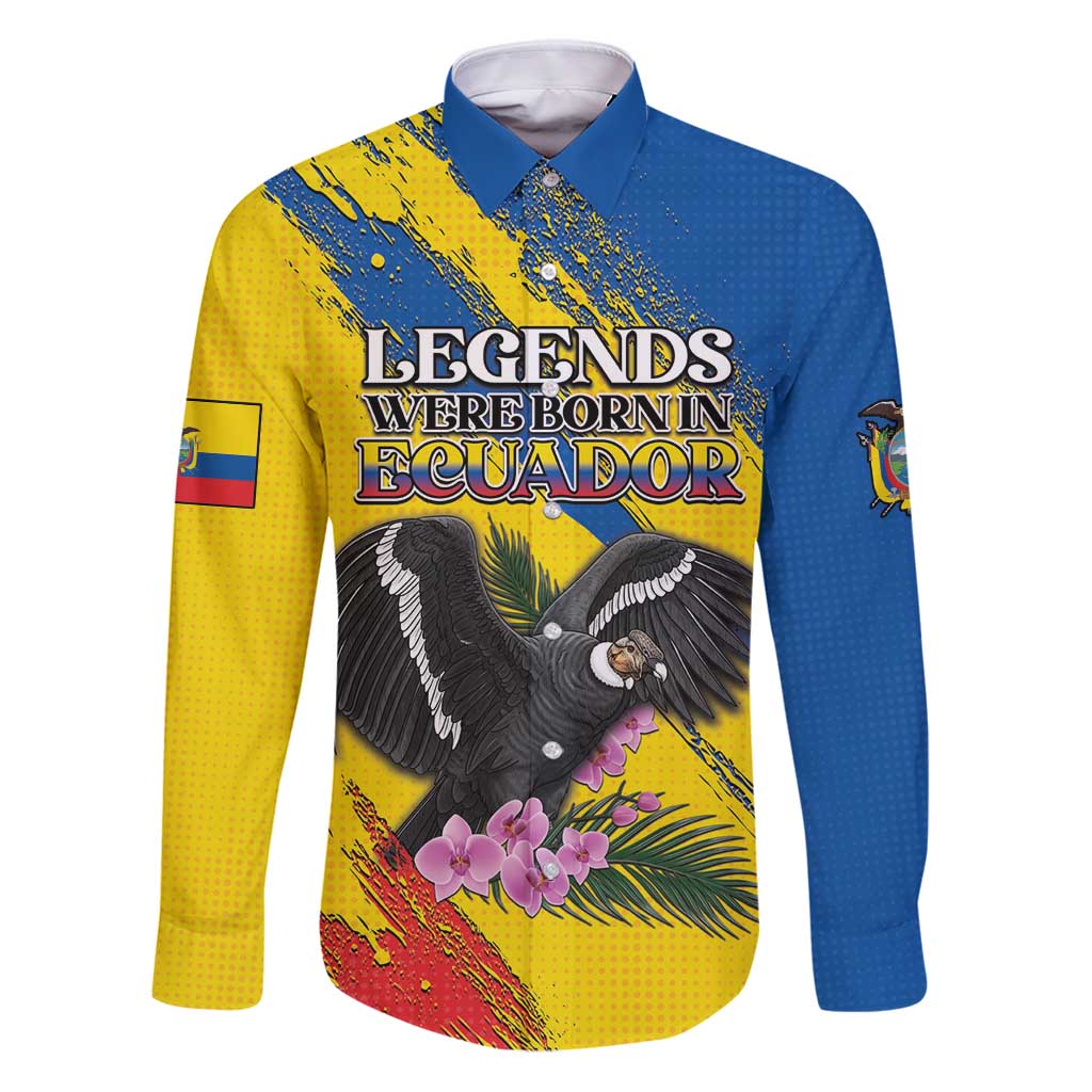 Personalized Ecuador Family Matching Puletasi and Hawaiian Shirt Andean Condor With Phalaenopsis Orchid - Wonder Print Shop