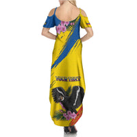 Personalized Ecuador Family Matching Summer Maxi Dress and Hawaiian Shirt Andean Condor With Phalaenopsis Orchid - Wonder Print Shop