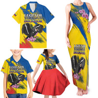 Personalized Ecuador Family Matching Tank Maxi Dress and Hawaiian Shirt Andean Condor With Phalaenopsis Orchid - Wonder Print Shop