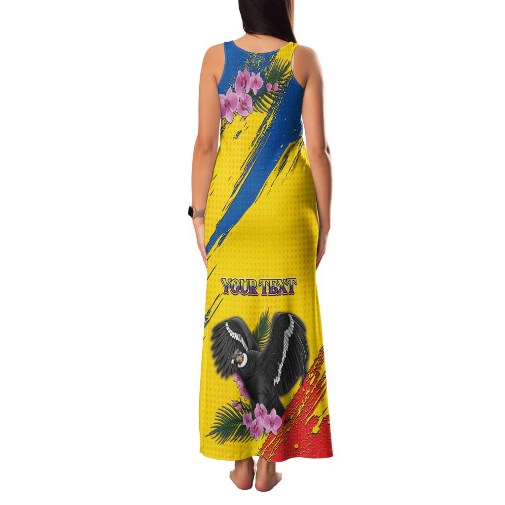 Personalized Ecuador Family Matching Tank Maxi Dress and Hawaiian Shirt Andean Condor With Phalaenopsis Orchid - Wonder Print Shop