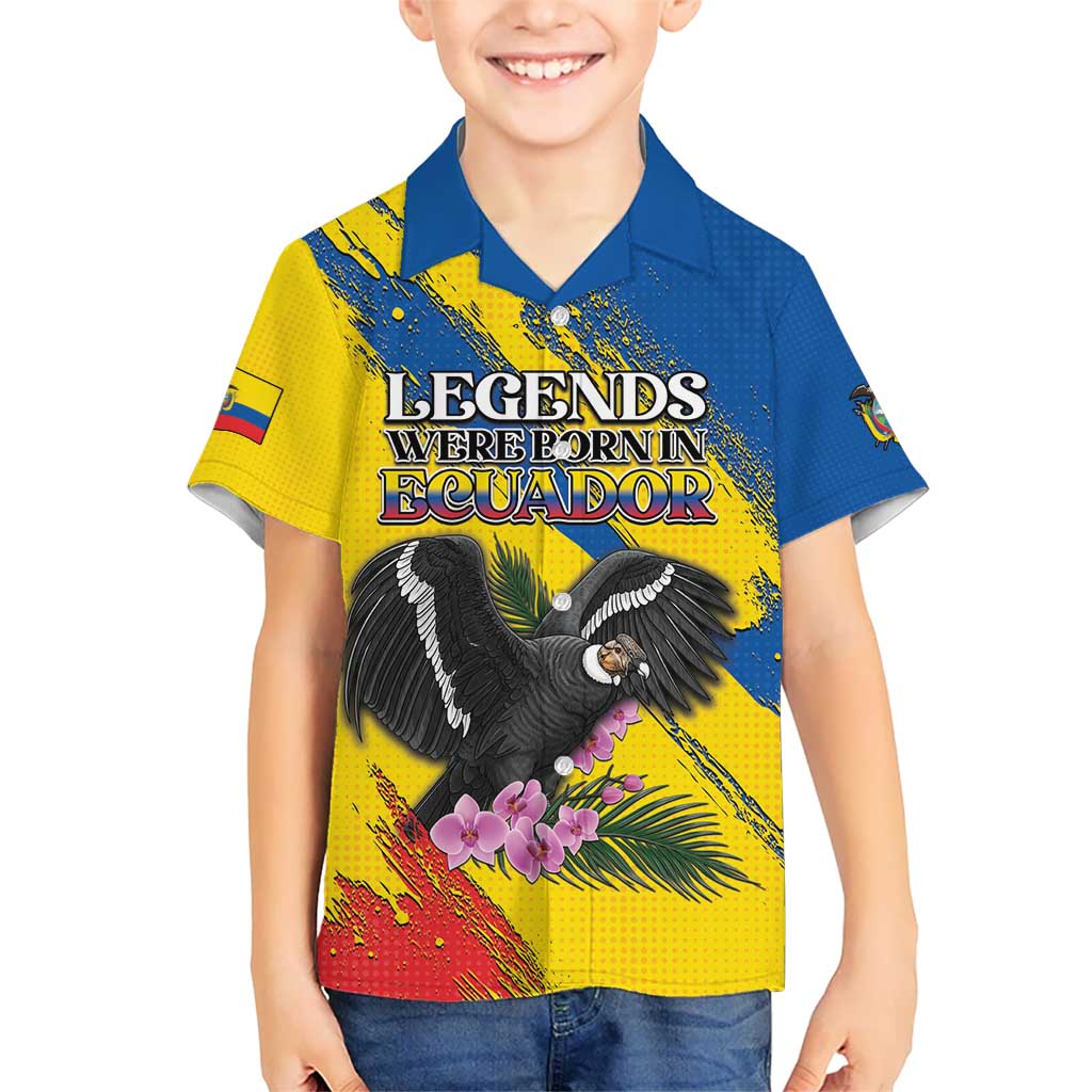 Personalized Ecuador Hawaiian Shirt Andean Condor With Phalaenopsis Orchid - Wonder Print Shop