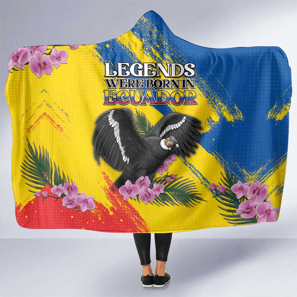 Ecuador Hooded Blanket Andean Condor With Phalaenopsis Orchid - Wonder Print Shop