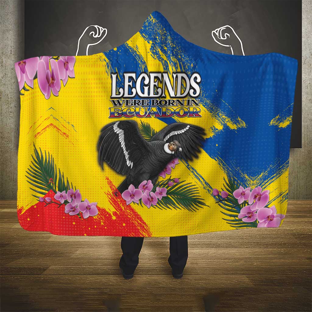 Ecuador Hooded Blanket Andean Condor With Phalaenopsis Orchid - Wonder Print Shop