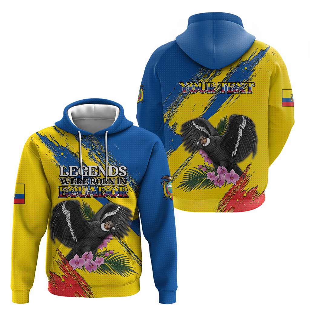 Personalized Ecuador Hoodie Andean Condor With Phalaenopsis Orchid - Wonder Print Shop