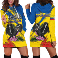 Personalized Ecuador Hoodie Dress Andean Condor With Phalaenopsis Orchid - Wonder Print Shop