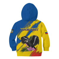 Personalized Ecuador Kid Hoodie Andean Condor With Phalaenopsis Orchid - Wonder Print Shop