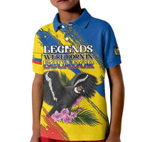 Personalized Ecuador Kid Polo Shirt Andean Condor With Phalaenopsis Orchid - Wonder Print Shop