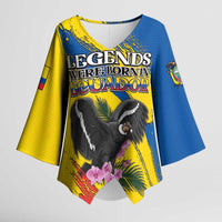 Personalized Ecuador Kimono Sleeve Blouse Andean Condor With Phalaenopsis Orchid - Wonder Print Shop