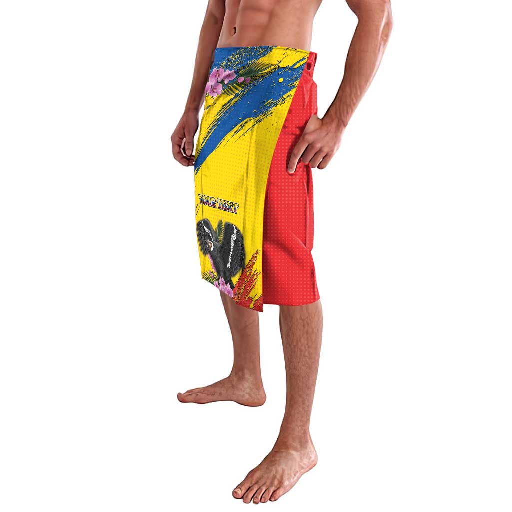 Personalized Ecuador Lavalava Andean Condor With Phalaenopsis Orchid - Wonder Print Shop