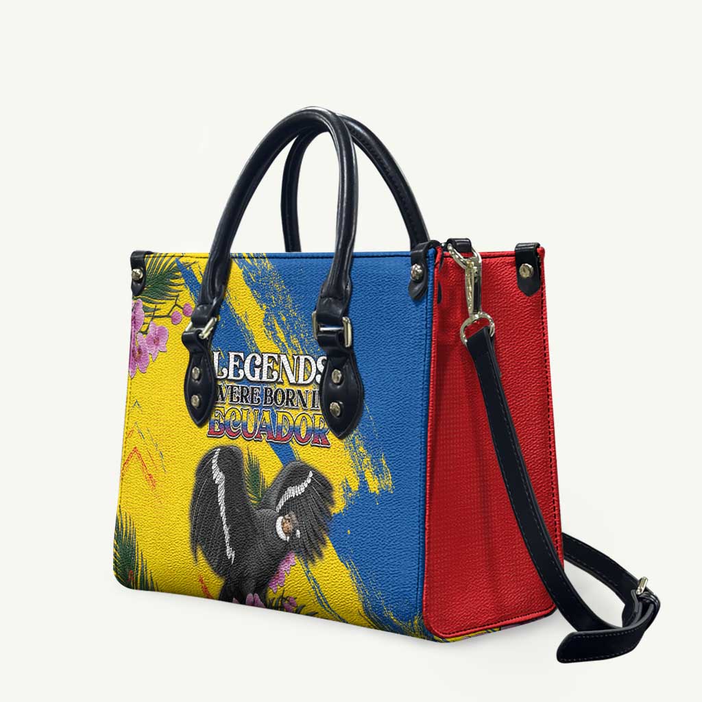 Ecuador Leather Bag Andean Condor With Phalaenopsis Orchid - Wonder Print Shop