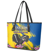 Ecuador Leather Tote Bag Andean Condor With Phalaenopsis Orchid - Wonder Print Shop
