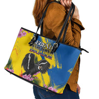 Ecuador Leather Tote Bag Andean Condor With Phalaenopsis Orchid - Wonder Print Shop
