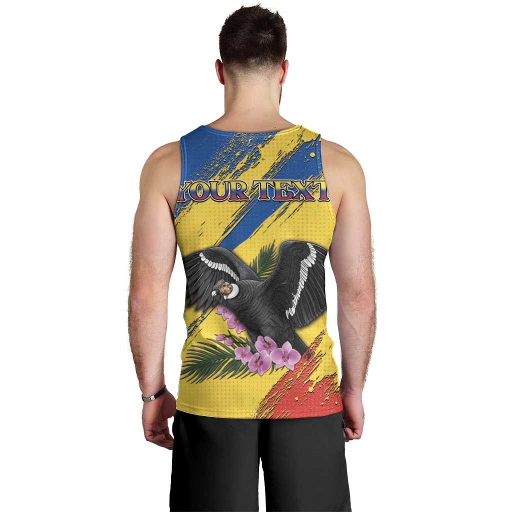 Personalized Ecuador Men Tank Top Andean Condor With Phalaenopsis Orchid - Wonder Print Shop