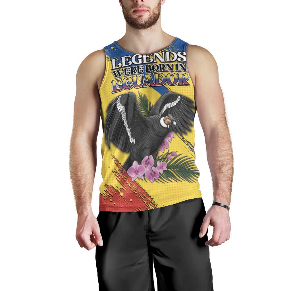 Personalized Ecuador Men Tank Top Andean Condor With Phalaenopsis Orchid - Wonder Print Shop