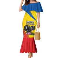 Personalized Ecuador Mermaid Dress Andean Condor With Phalaenopsis Orchid - Wonder Print Shop